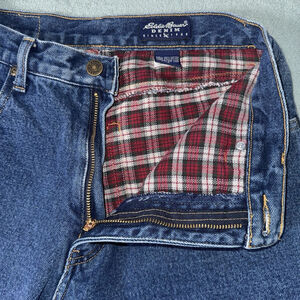Eddie Bauer Denim Jeans with Plaid Lining